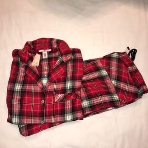 VS Flannel Plaid Longsleeve & Pant Pj Set NWT